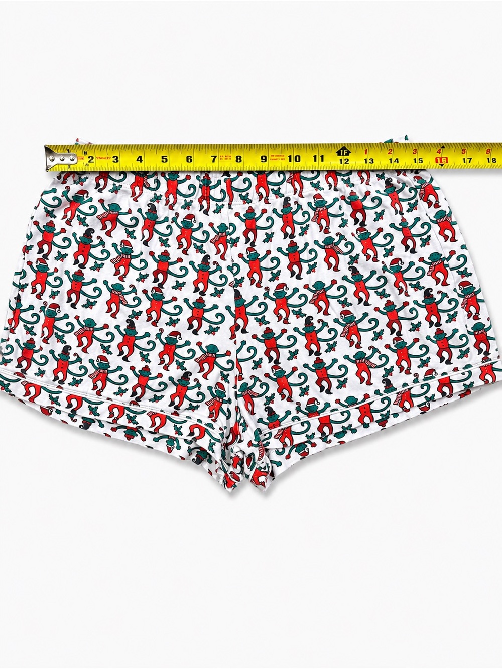 Roller Rabbit Monkey Mas Holiday Christmas Lounge Pajama Shorts – Size Large - Picture 5 of 6
